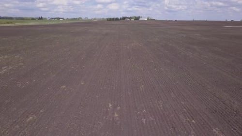 Aerial view of a newly seeded field