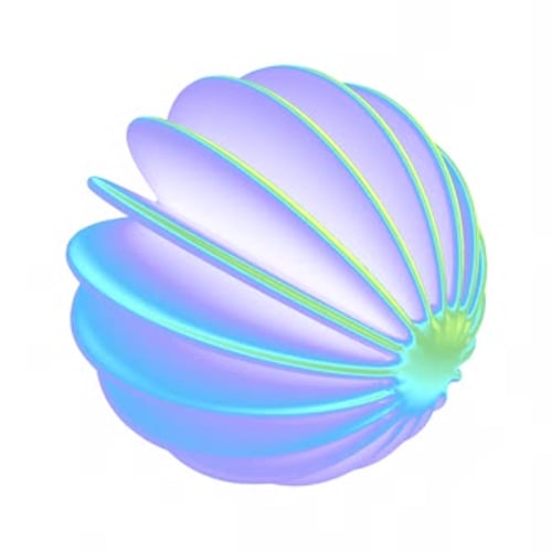 3D segmentierte irisierende Kugelform