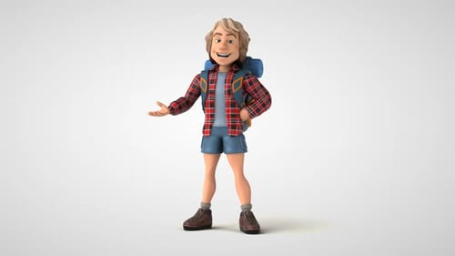 Fun cartoon backpacker
