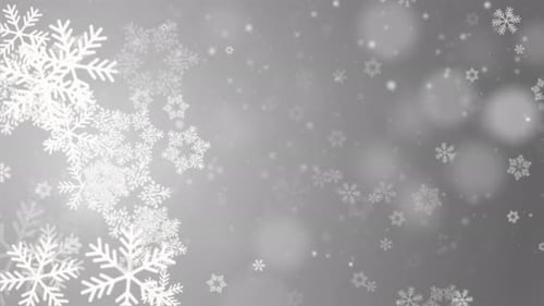 Winter Snowflakes Falling Motion Background Loop