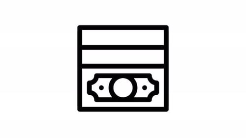 Animated Flat Design Money and Card Payment Icon