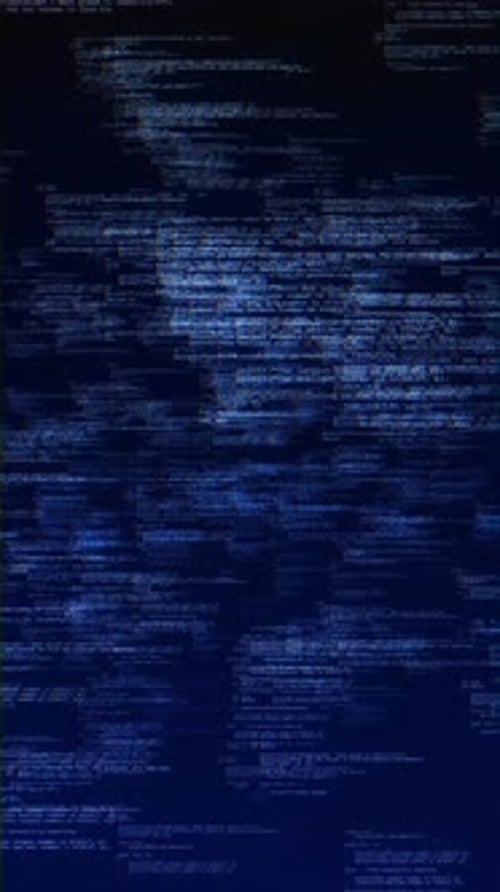 Big data digital code futuristic information technology animation. Random numbers rainbow screen, mo