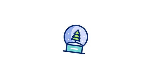 Animated Christmas Snow Globe Icon with Falling Snow
