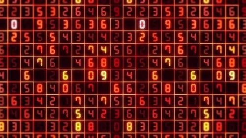 Golden Abstract Digital Numbers Background Loop