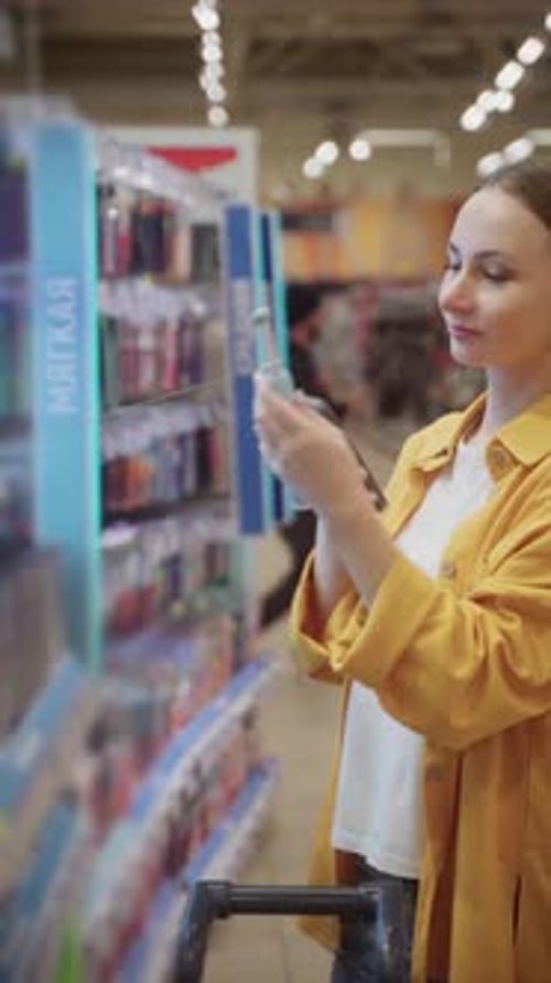 Choosing the Right Toothbrush in a Vibrant Store Aisle for Oral Health Needs