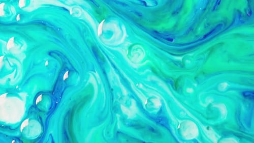 Fluid Flow Motion Mesmerizing Blend of Blue Green Violet for Abstract White