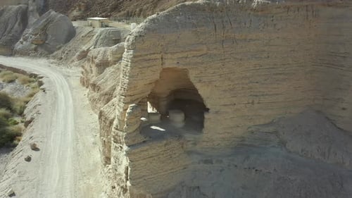 Aerial video on rocks in the Dead Sea area