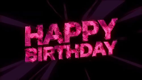 Neon Happy Birthday Text Reveal Animation