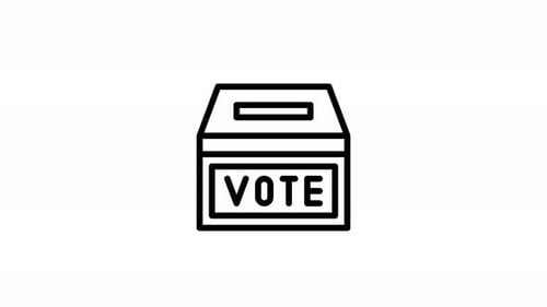 Minimalist Line Art Vote Ballot Box Icon Animation