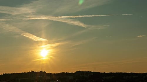 Golden Sky at Sunset or Sunrise