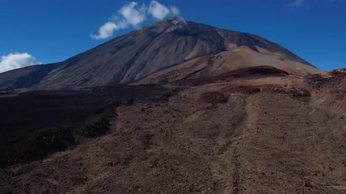 Aerial View of Teide Volcano Lava Field Tenerife Canary Islands