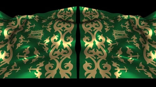 Indonesia Indonesian Ethnic Silk Pattern Cloth Sarong Batik Aceh Pinto Songket Green Wave Alpha 2