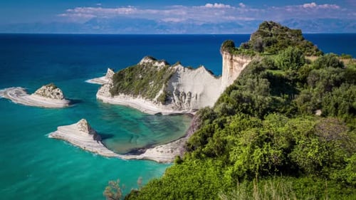 Aerial View Of Drastis Cape, Corfu – Stunning Views Of Greece’s Majestic Cliffs And Coastline