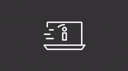 Animated Moving White Line Icons Set