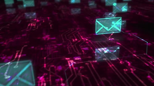 Envelope email symbols loop cyber concept