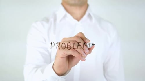 Problems, Man Writing on Glass