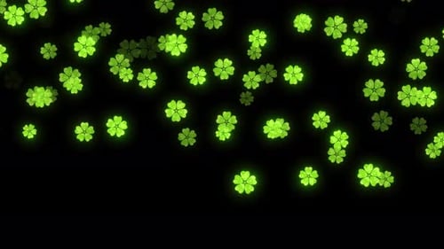 Glowing Flower Falling Animation Background, Romantic Flower Particle Falling. Flower Made With Part