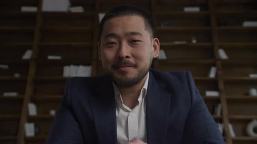 Friendly Man Talking On a Video Call