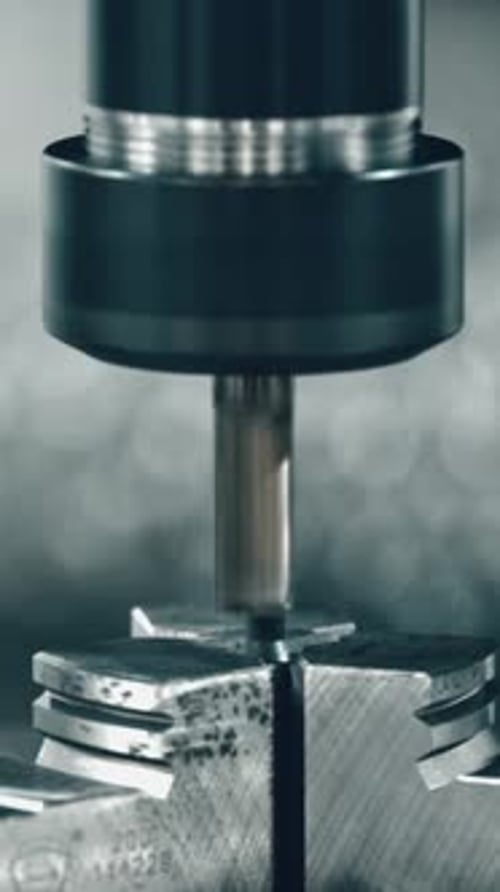 Cnc machining metal workpiece with precision in industrial environment