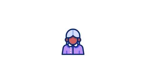 Animated Flat Design Icon of an Elderly Person