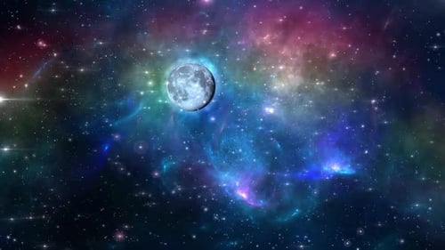 Moon-Frisbee-Galaxy-Overlay-Animationshintergrund