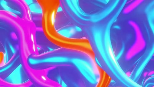 Colorful 3D Metallic Fluid Abstract Motion Background