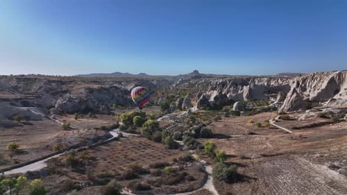 Colorful Lonely Balloon In The Valley Of Love In Cappadocia
