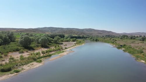 Vue aérienne de la rivière Kizilirmak et de la nature