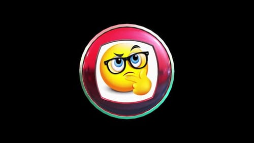 Thinking Emoticon Question Face Emoji With Eyeglasses Loop