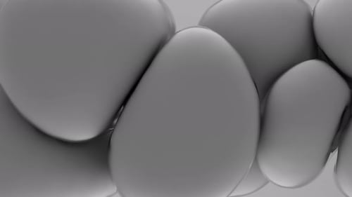 Abstract Animation of Gray Spheres Moving and Combining