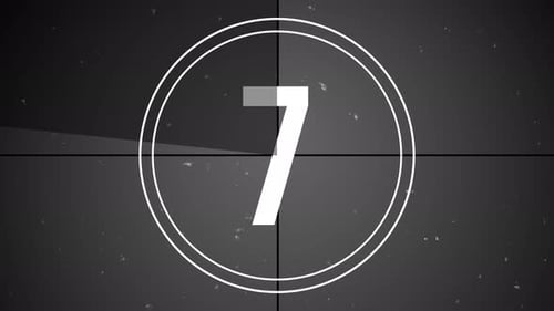 animation Old movie counter from 10 to 0