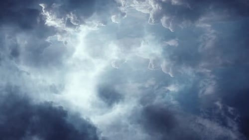 dark clouds moving in the sky and a thunderstorm before the rain 4K