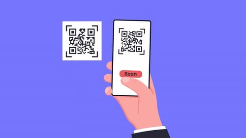 Smartphone Scaning QR Code Animation 4K