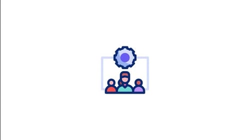 Animated Flat Design Team Management Icon