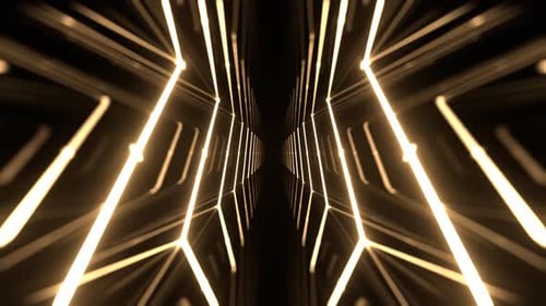 Light Yellow Neon Laser Motion In Infinity Background Vj Loop In 4K
