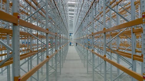 Warehouse Interior Racking System Flythrough