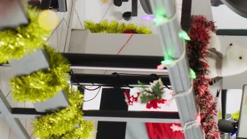Holiday Decorations in an Office Workplace