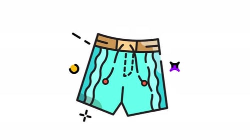 Animated Modern Swim Shorts Icon for Summer and Travel