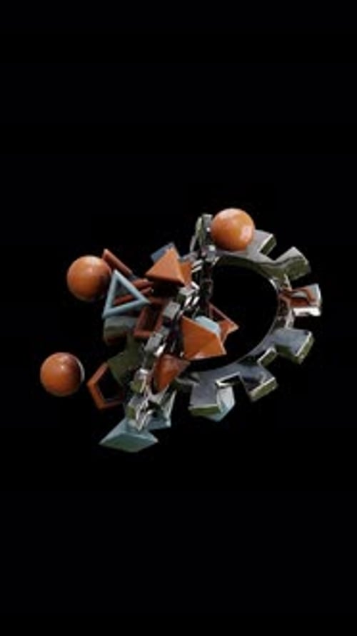 Animation 3D flottante de formes géométriques