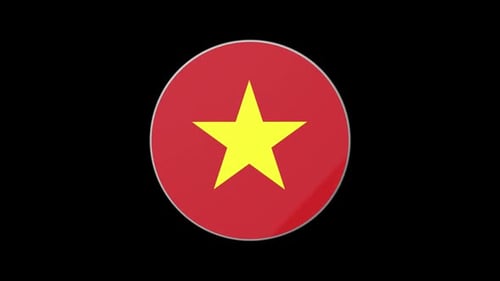 Drapeau du Vietnam, cercle, boucle en tube, pays d'Asie du Sud-Est (ASEAN), Hanoï, Ho Chi Minh, icône