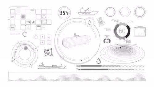 Infographies animées sur le thème du stockage et du transport du pétrole