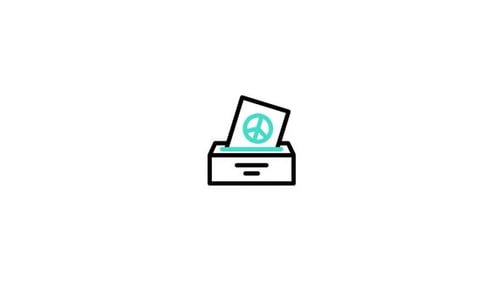 Animated Flat Design Peace Vote Ballot Box Icon