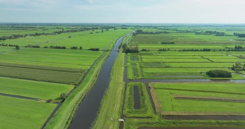 Vista aérea de Enkele Wiericke e Polder Sluipwijk, Zuid-Holland, Holanda
