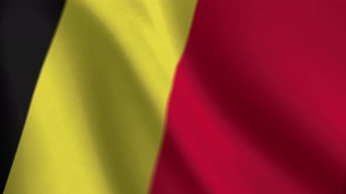 Realistic Waving Belgium Flag Animation Loop