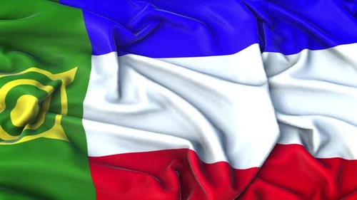 Realistic Waving Fabric Flag Animation Loop