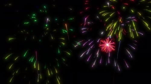 Colorful Fireworks Display Background Intro