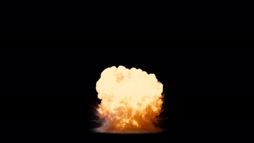 Realistic Large Explosion with Rising Smoke Cloud Effect