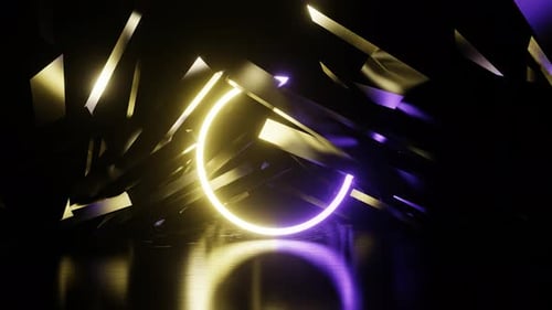 Violetter und gelber abstrakter Umgebungshintergrund Vj Loop In 4K
