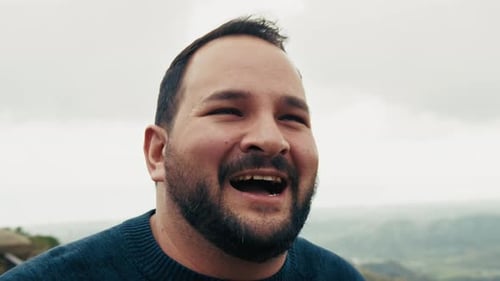 Happy And Joyful Man Laugh Close Up