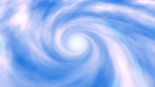 Abstract Swirling Blue Cloud Vortex Motion Background Loop